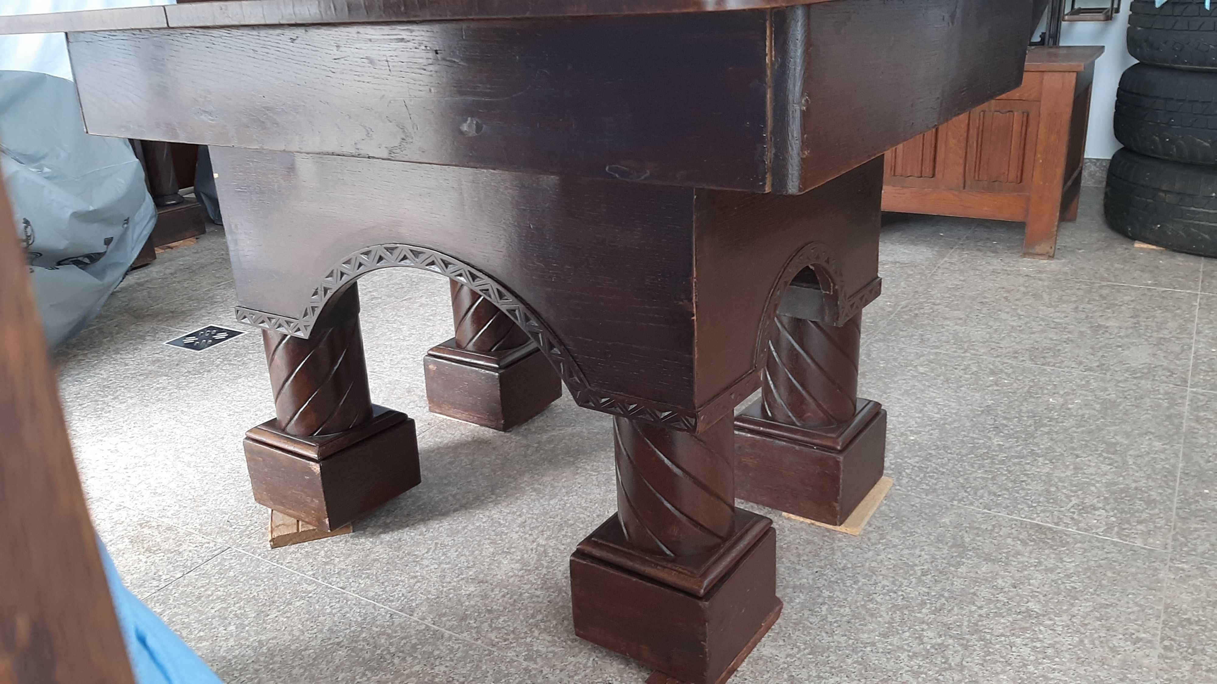 Set mobilier sufragerie,bufet mare,mic,masa extensibila,lemn,marmura