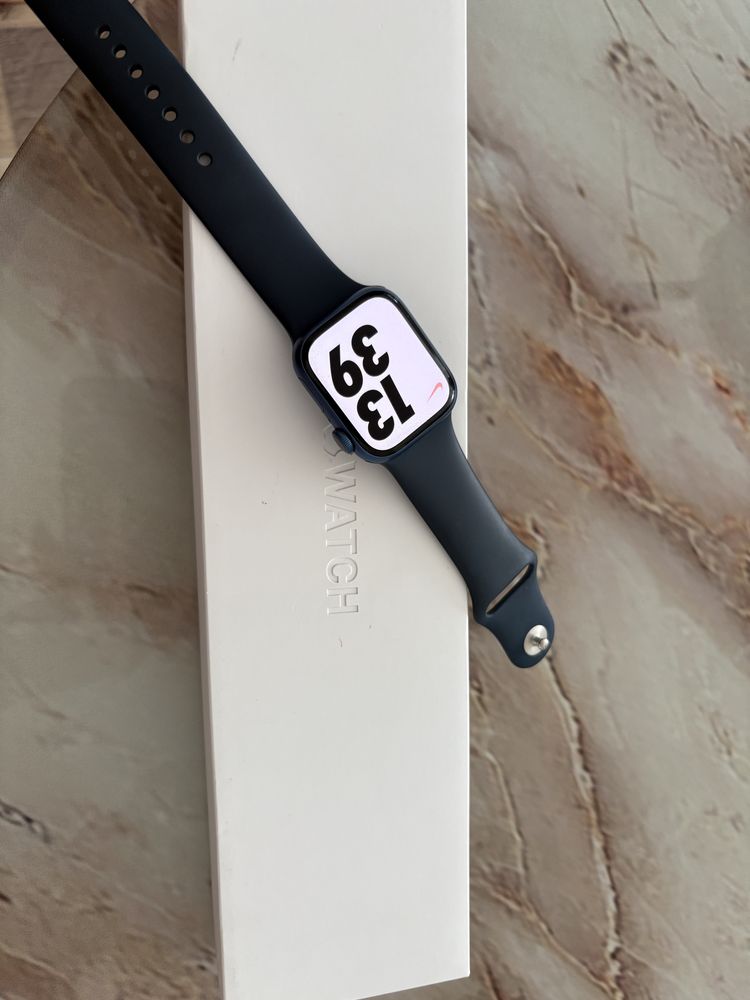 Apple watch series 7 blue Aluminum Case Abyss blue sport Band