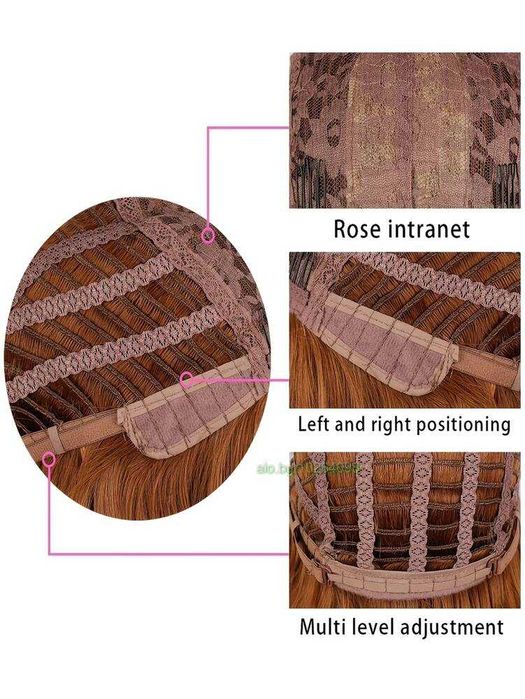 Плътна кафява перука на черта с бретон