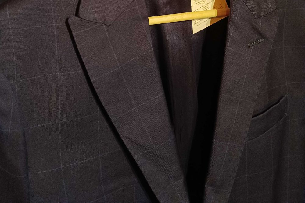 Sacou blazer slim 38 M slim Massimo Dutti NOU lana finest Italian navy