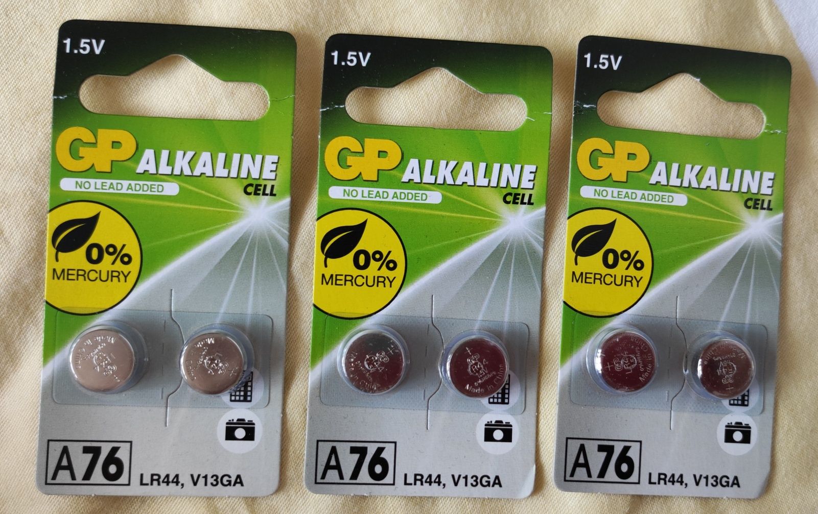 schimb 6 baterii buton alkaline A76 LR44, V13GA, O% mercur