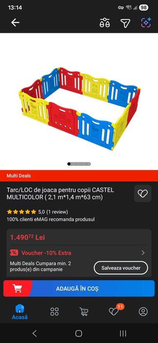 Tarc/Loc de joaca pentru copii ( 2,1 m*1,4 m*63 cm)