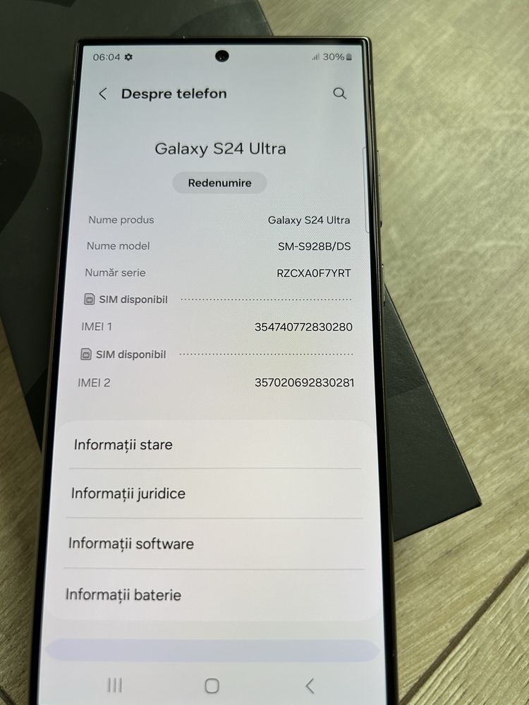 samsung S24 Ultra 256g stare absolut ca nou