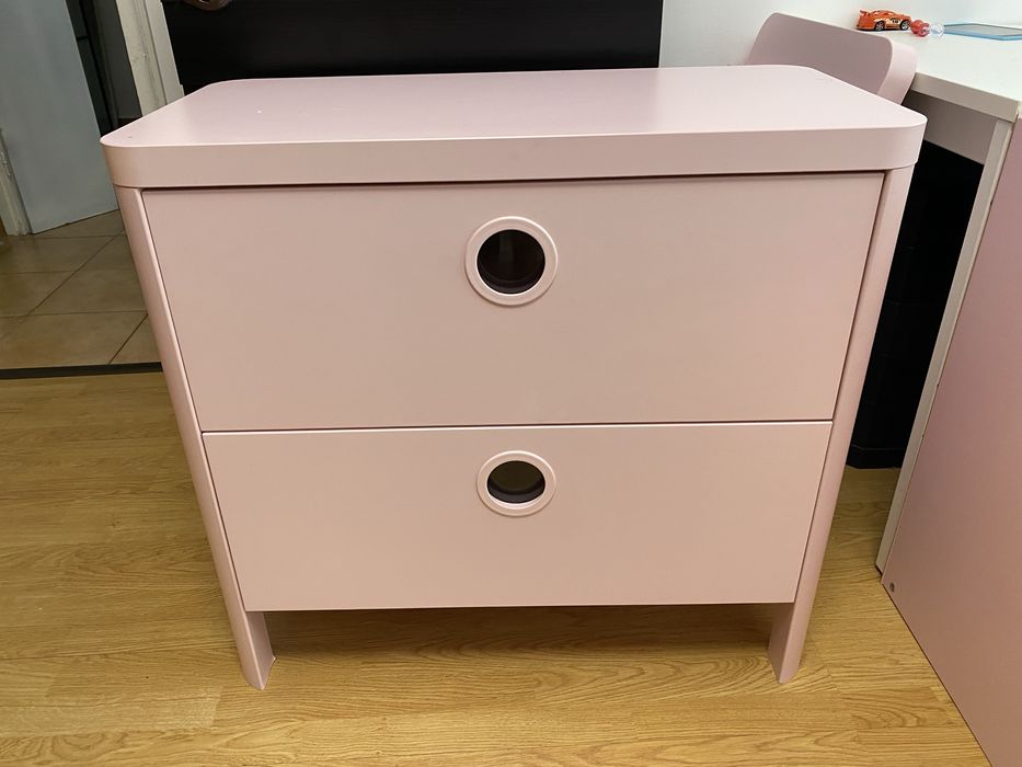 Dulap comoda Ikea copii Busunge roz pal mobilier