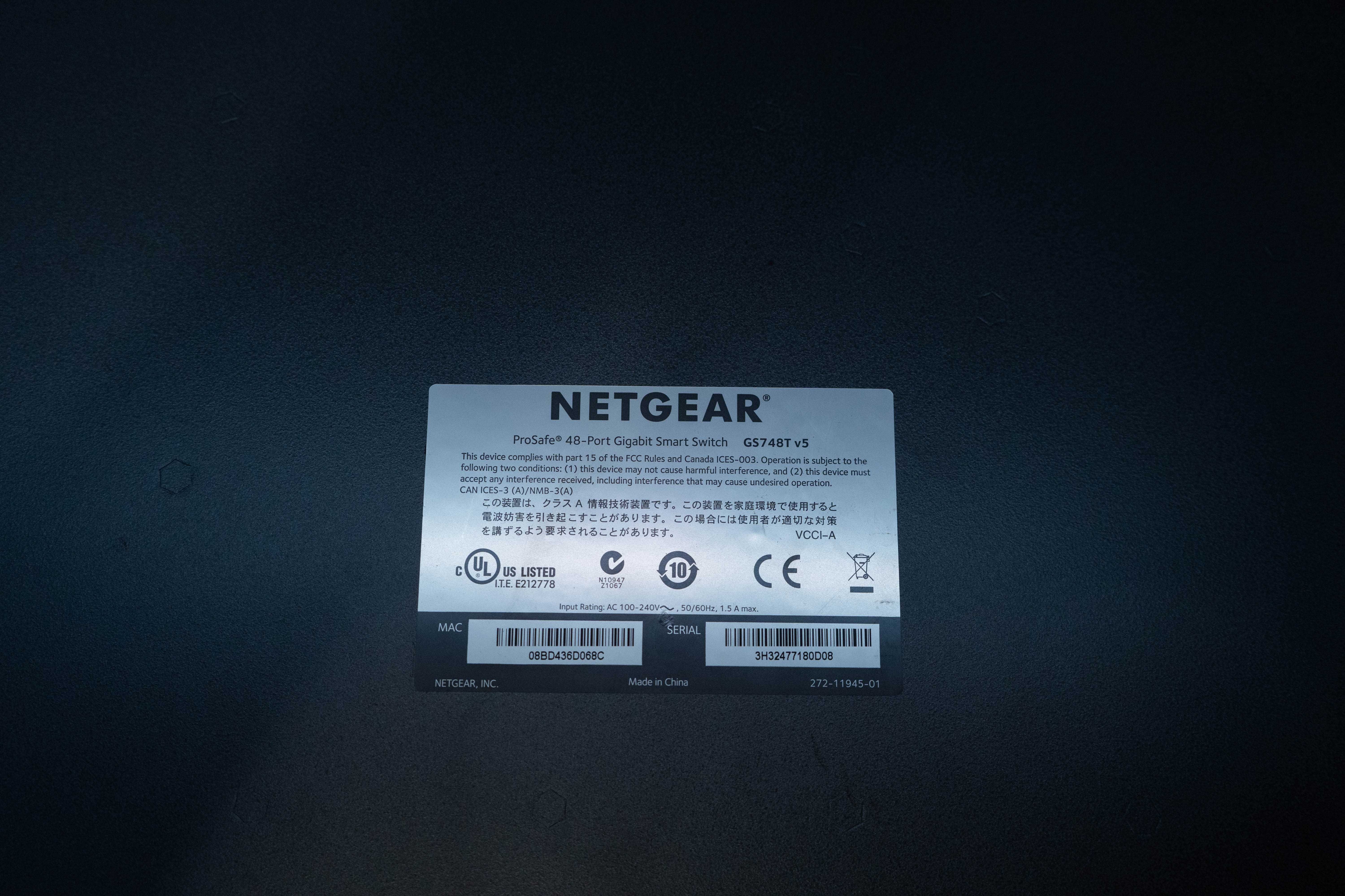Netgear ProSafe 48-Port Gigabit Smart Switch (GS748T)