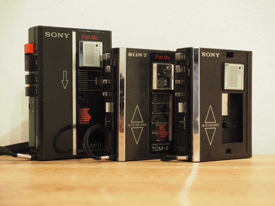 Lot de 3 casetofoane Sony TCM-9, TCM-19 - walkman, player retro