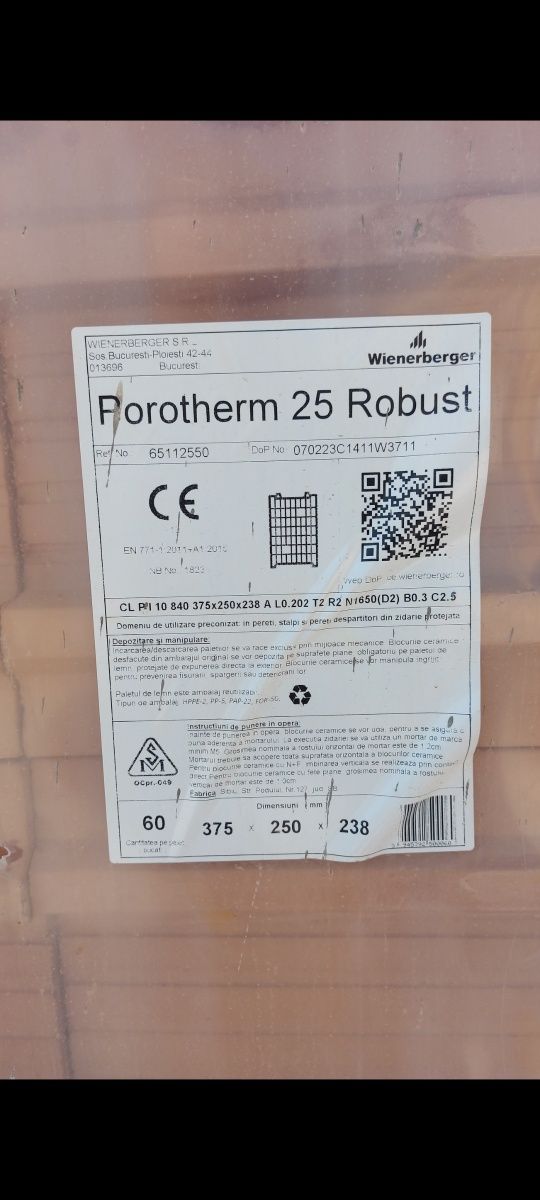 Vand 25 buc caramida porotherm 25 Robust