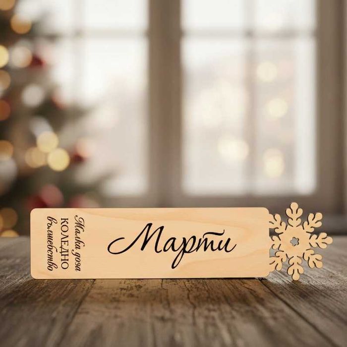 Персонализиран дървен книгоразделител с име – уникален подарък