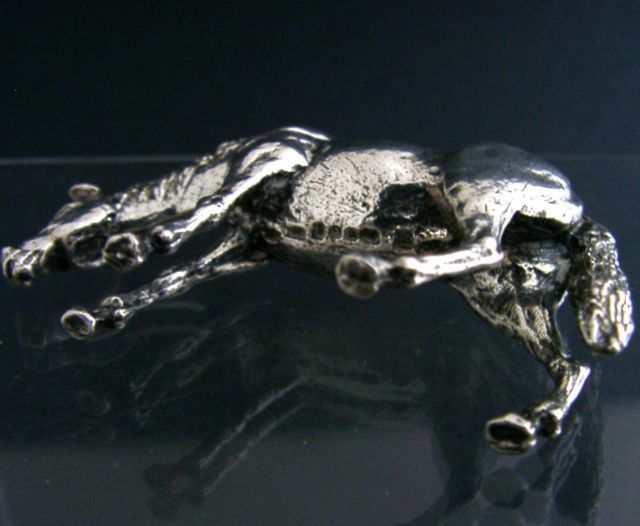 cal argint - obiect decorativ - miniatura