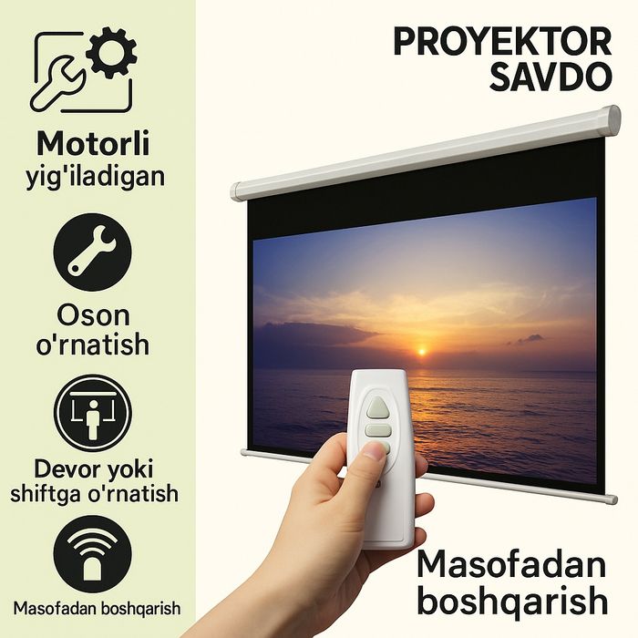 Экран для проекторов с пультом управлениями