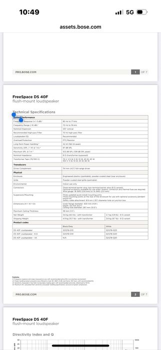Bose  Ds 40f 2 bucati