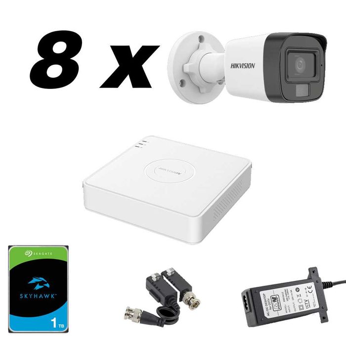 Sistem de Supraveghere Video 8 Camere Ofrta2Mp, Hikvision cu montaj.