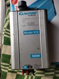Инвертор на напрежение 12/220V 500W реални Clayton, чиста синусоида.