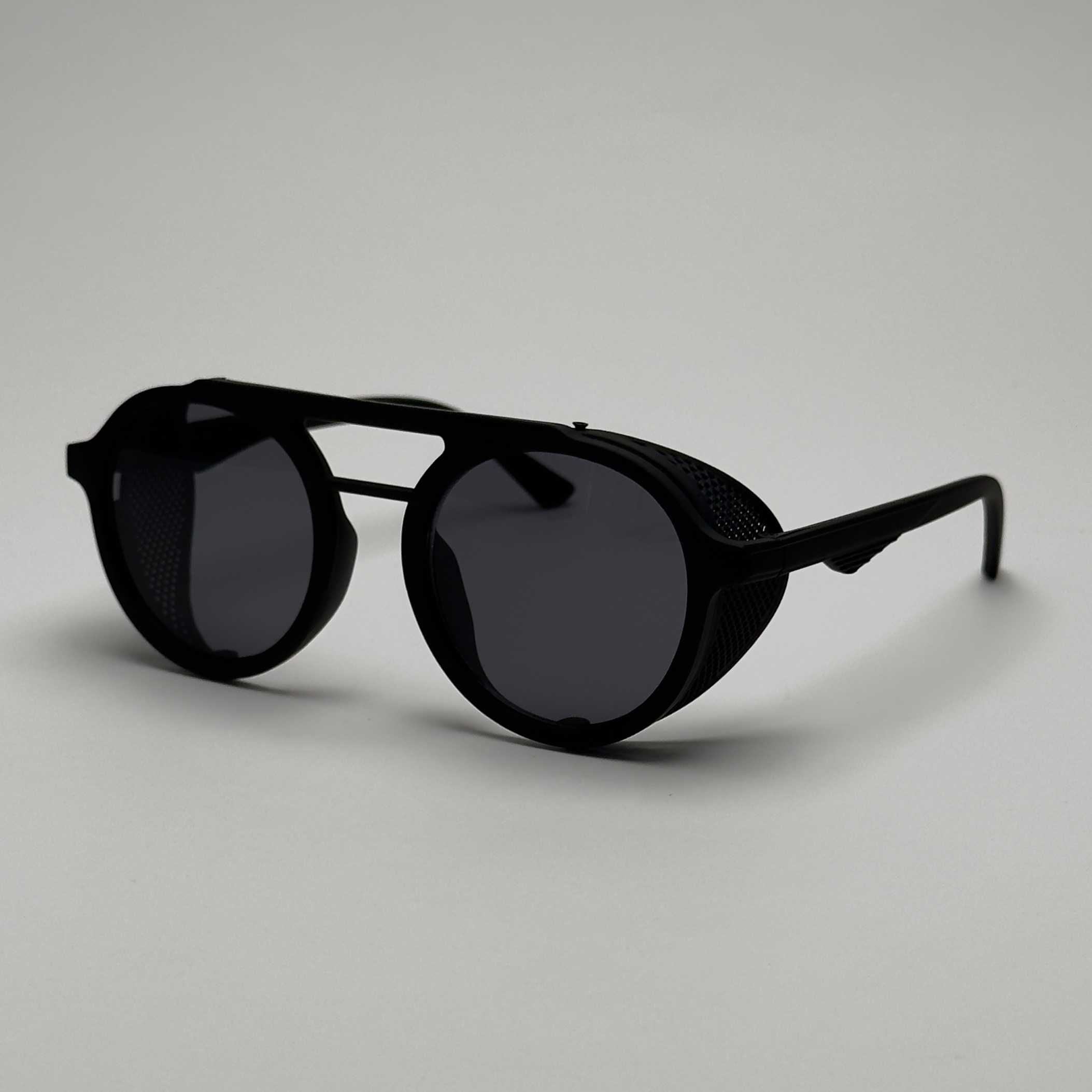 Слънчеви Очила с Мрежа острани Aviator Black Ретро Кръгли стъкла УВ400