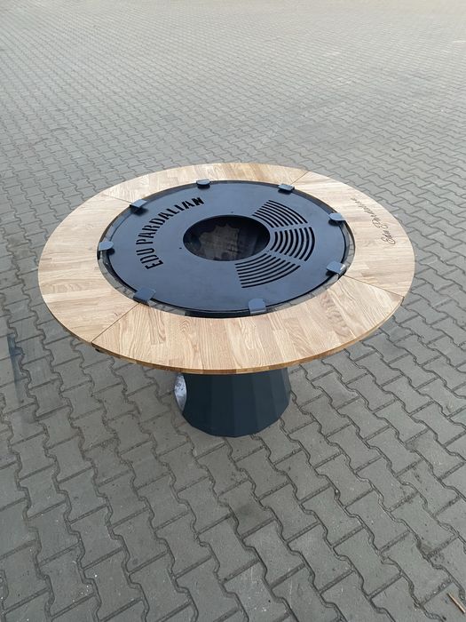 Gratar personalizat blat lemn stejar personalizat+cadou sort piele