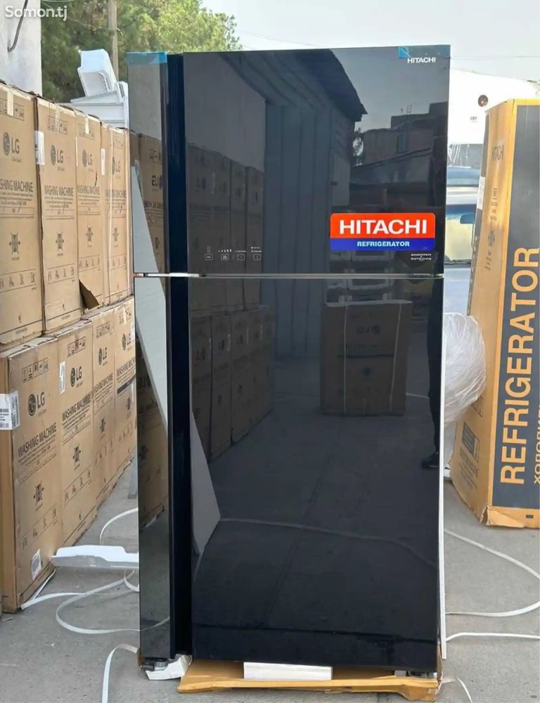 Холодильник HITACHI модель: R-VG660 PUC7 (Чёрное стекло)