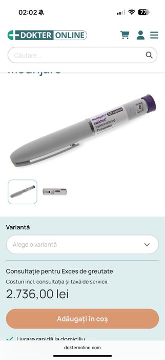 Mounjaro Slabit/ 4 doze (tratament pt o luna)