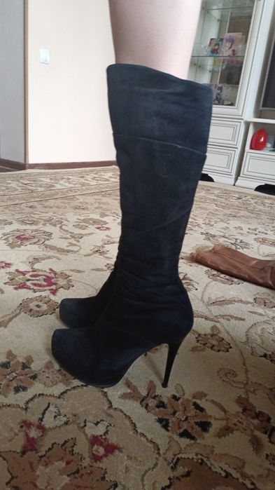 Сапоги натуральный замш