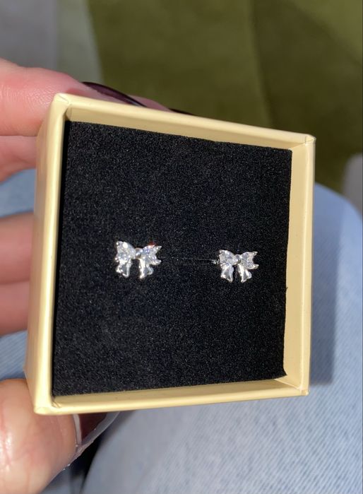 Сребърни обеци панделки