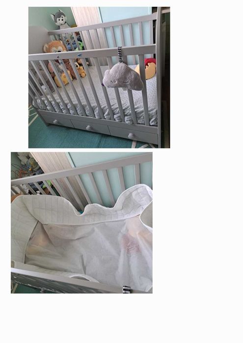 patut copil IKEA,dimensiuni120X60cm+saltea,3 sertare,stare perfecta