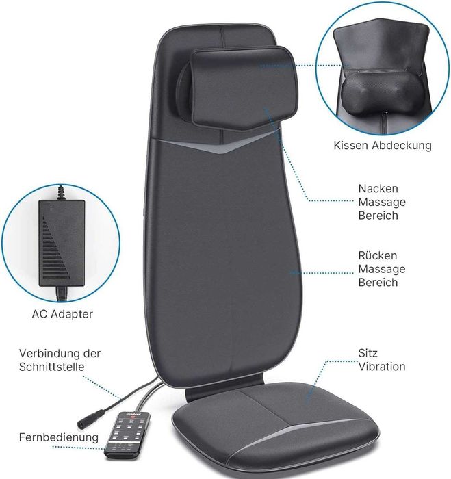 Масажор седалка Шиацу, възглавница за масаж на врата и гърба S BM076