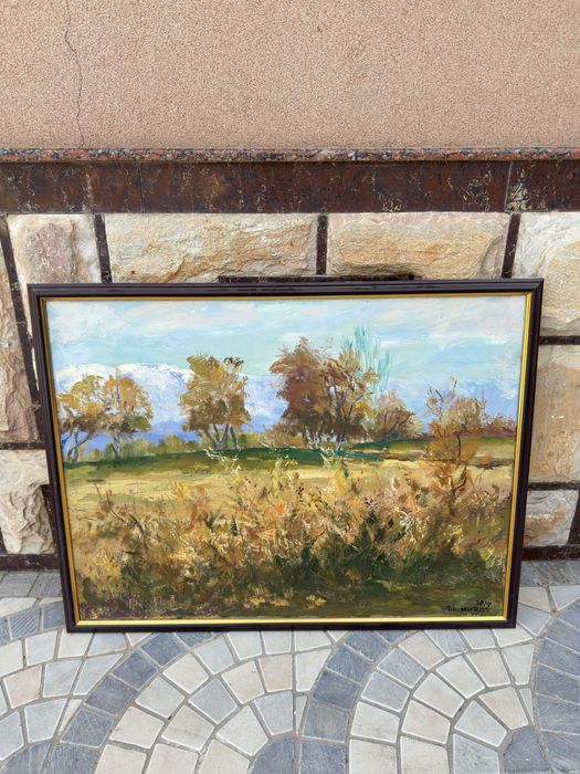 Картина про пшеницы и горы