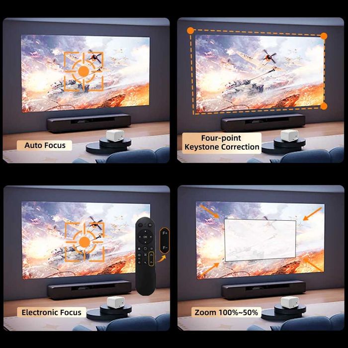 Videoproiector H5 Pro Android 12, 1080P Full HD, 400 ANSI, WiFi 6