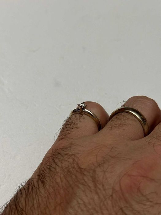 INEL AUR alb 18K + 1 Diamant = 0.15ct. - Solitaire - 3.7g - De logodna