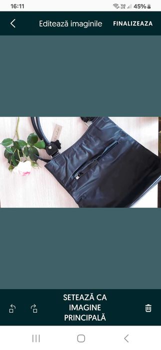 Geanta piele naturală,  pt mamici