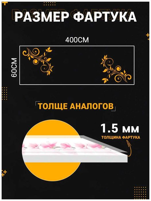 Кухонный фартук на стену, Фартук для кухни, Стеновая панель для кухни