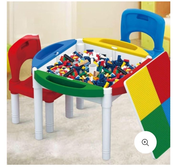 Masuta copii Lego clasic sau Duplo + 4 scaune Mammut Ikea