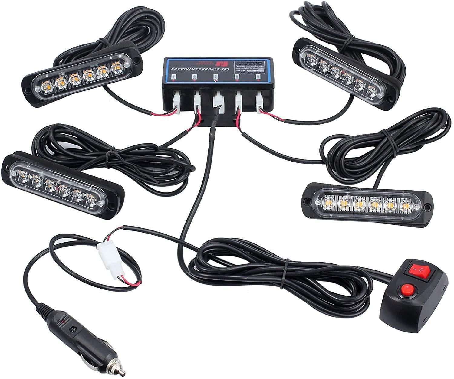 Led аварийни светлини комплект 4 броя с контролер 12v