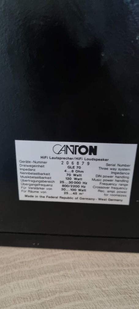 Boxe Canton GLE 70, 4-8 ohmi, 70-120w
