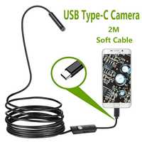 Camera Video Flexibila Camera Inspectie 2m Android HD cu LED 5.5mm