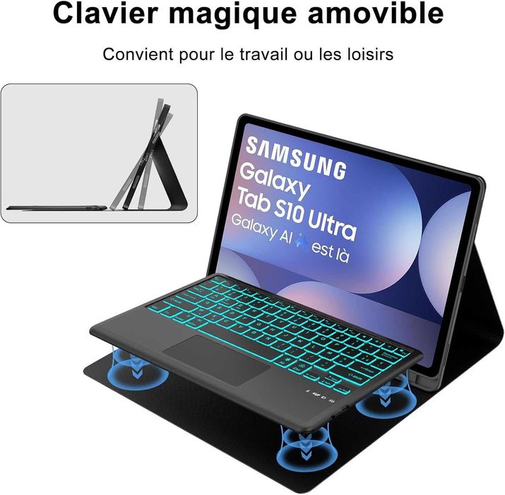 Husa + Tast RGB Samsung Galaxy Tab S10 Ultra 14.6, REDUS de la 350RON