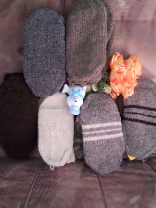 Вълнени чорапи от домашна вълна с тройна нишка на конеца 10 лв.