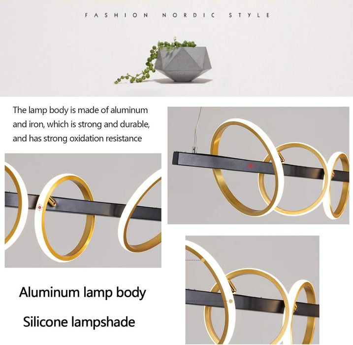 LED  ЛЕД лампа полилей с дистанционно управление, димируем, пръстени