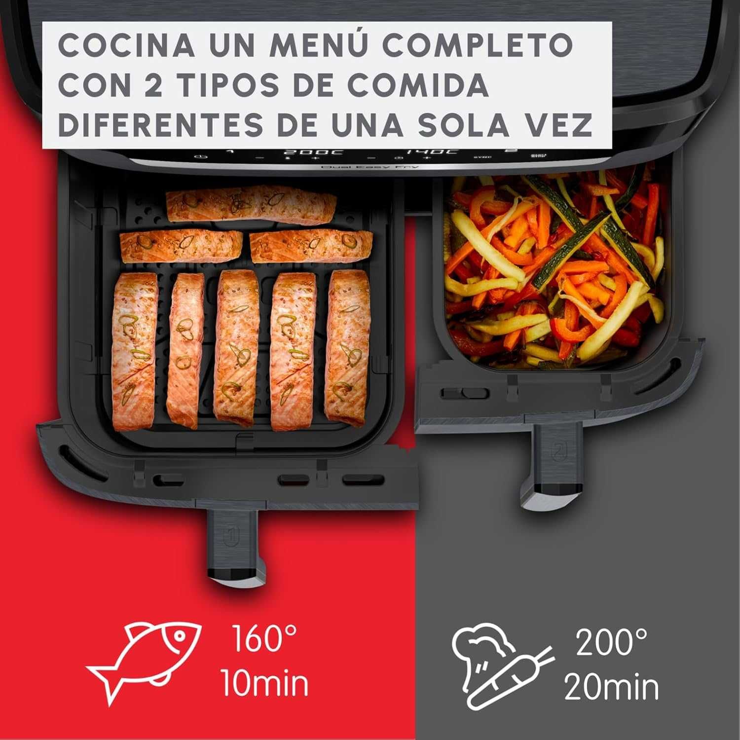 Фритюрник с горещ въздух Moulinex Dual Easy Fry XXL 11L (EZ942B)