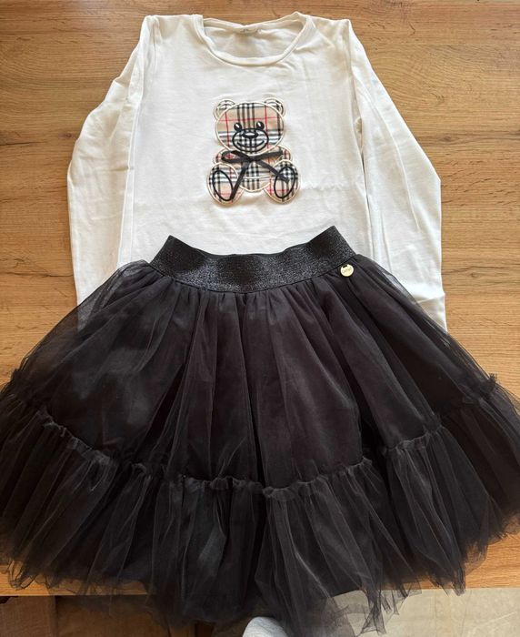 CONTRAST - Тюлена пола с ластик + блуза с мече