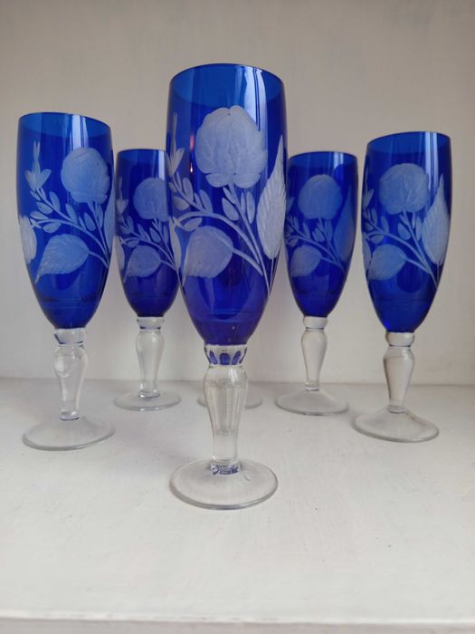 Кристални чаши Бохемия високи, колекционерски