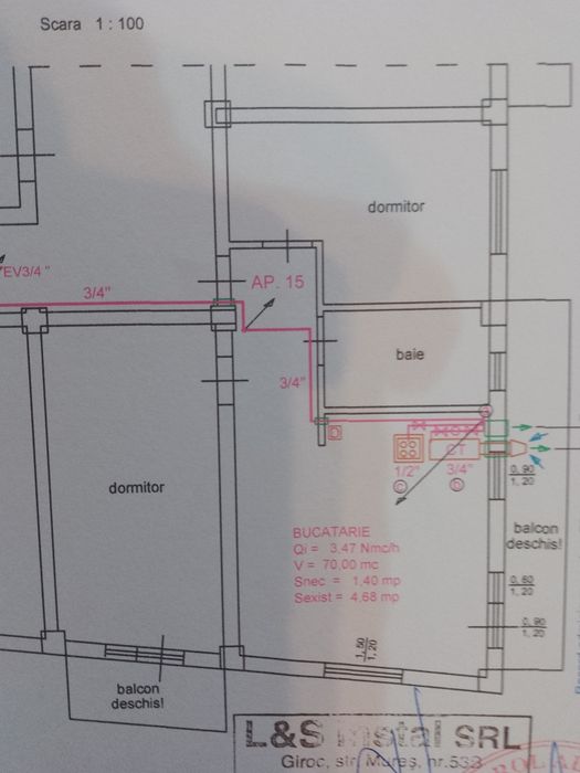 apartament 3 camere 67 mp + 2 terase