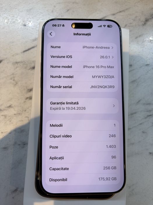 iPhone 16 Pro max 256Gb Natural Titanium