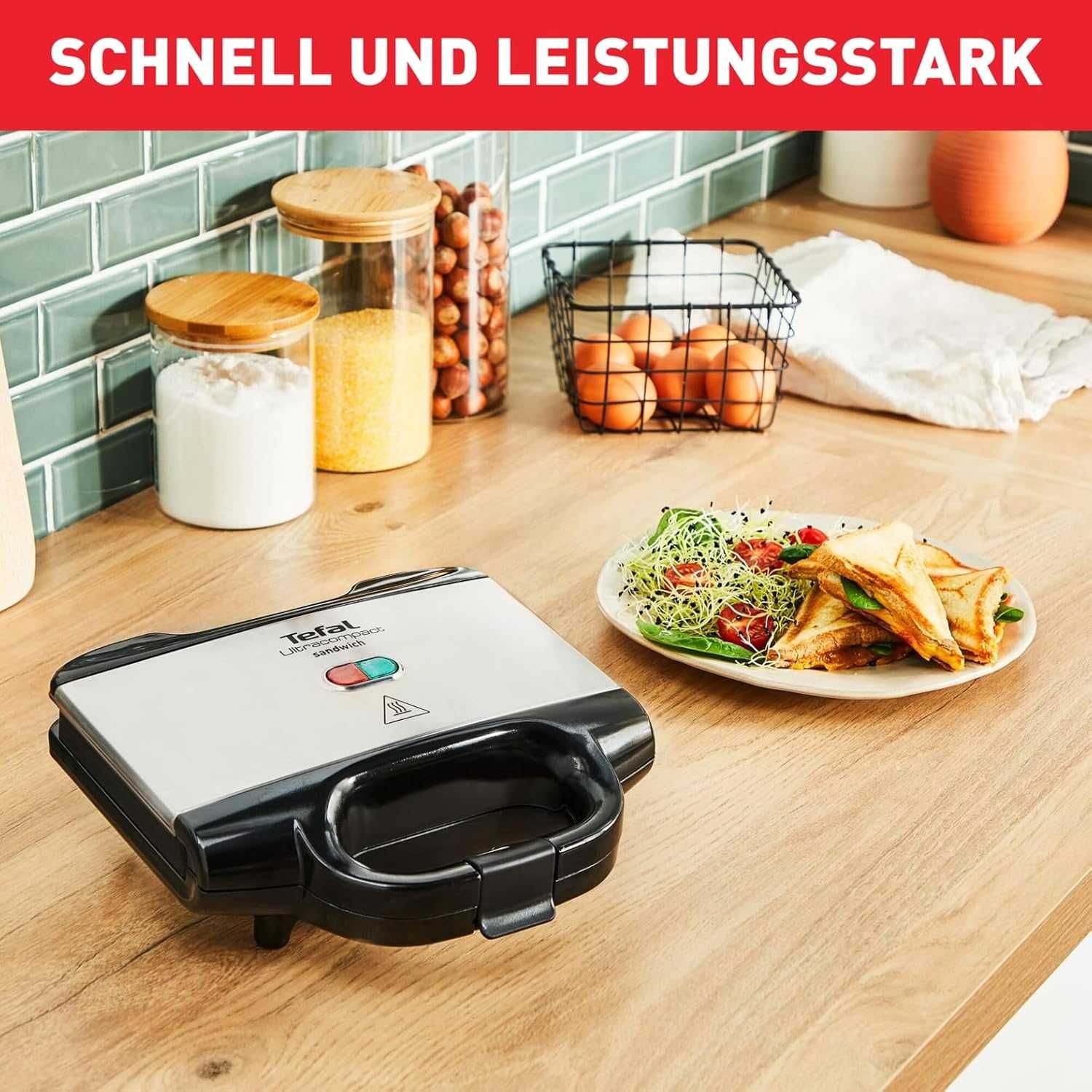 Уред за сандвичи Tefal Ultracompact 700W Незалепващи плочи, лек ДЕФЕКТ