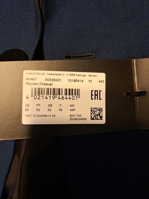 Sacou Hugo Boss; 52