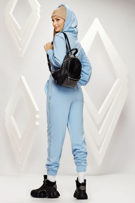 Trening Hanna bleu cu detalii ivoar din bumbac