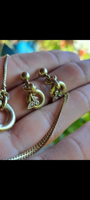 Set aur 8k colier si cercei cu diamant