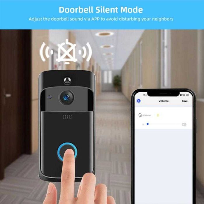 166° HD Смарт Видеодомофон Интерком Злектронен Звънец Wi-Fi Бебефон