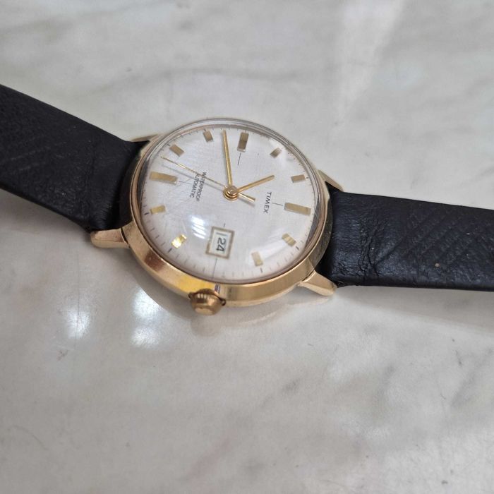 Ceas Timex barbatesc din Piele cu Cadran 38MM Suflat 14K Zeus 24557