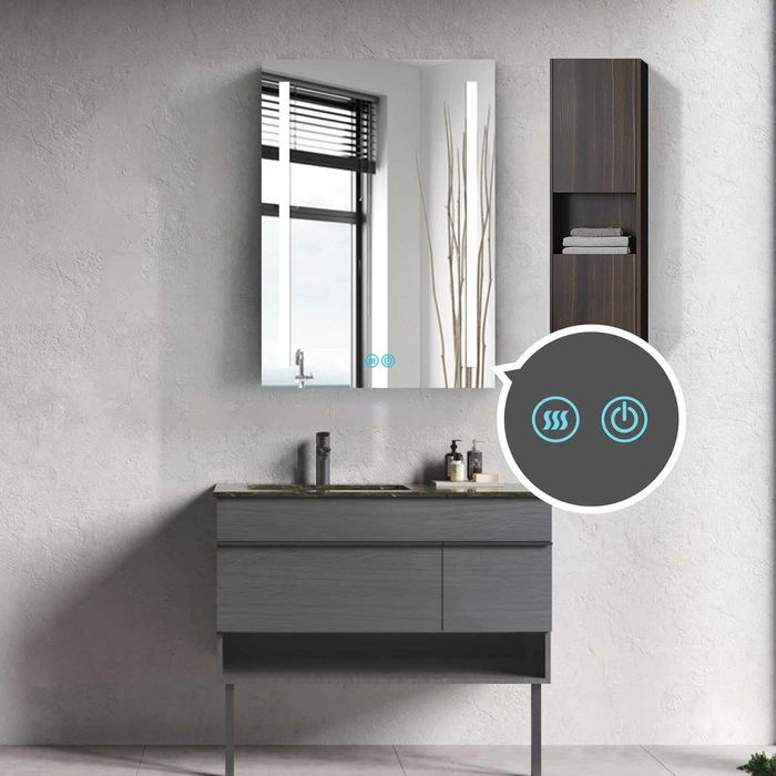 Dulap baie cu Oglinda + antiaburire+ LED 50x70cm, REDUS de la 980RON