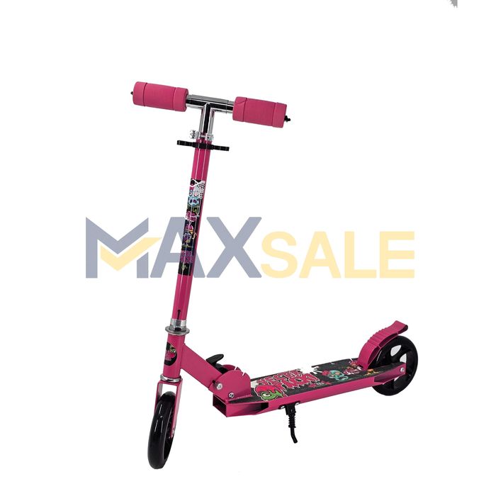 Детска тротинетка сгъваема скутер scooter розова многоцветна триколка